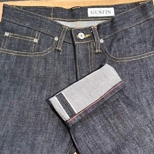 Gustin Skinny Raw Selvedge USA Made Jeans - Men's Size 29 - Blue